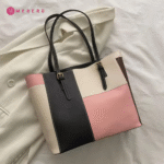 PU Leather Patchwork Tote Bag