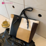 PU Leather Patchwork Tote Bag - Image 5